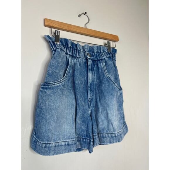 NEW Marant Etoile Titea Waist Elastic Denim Short Women's Blue Size: XS - Picture 3 of 8